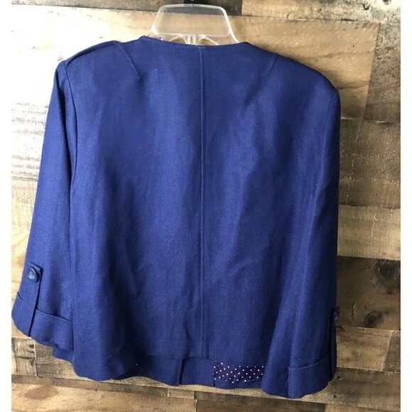 Nygard Womens Sz 10 Blue Linen Ray Blazer Jacket m Nautical Military Peter - Picture 6 of 12